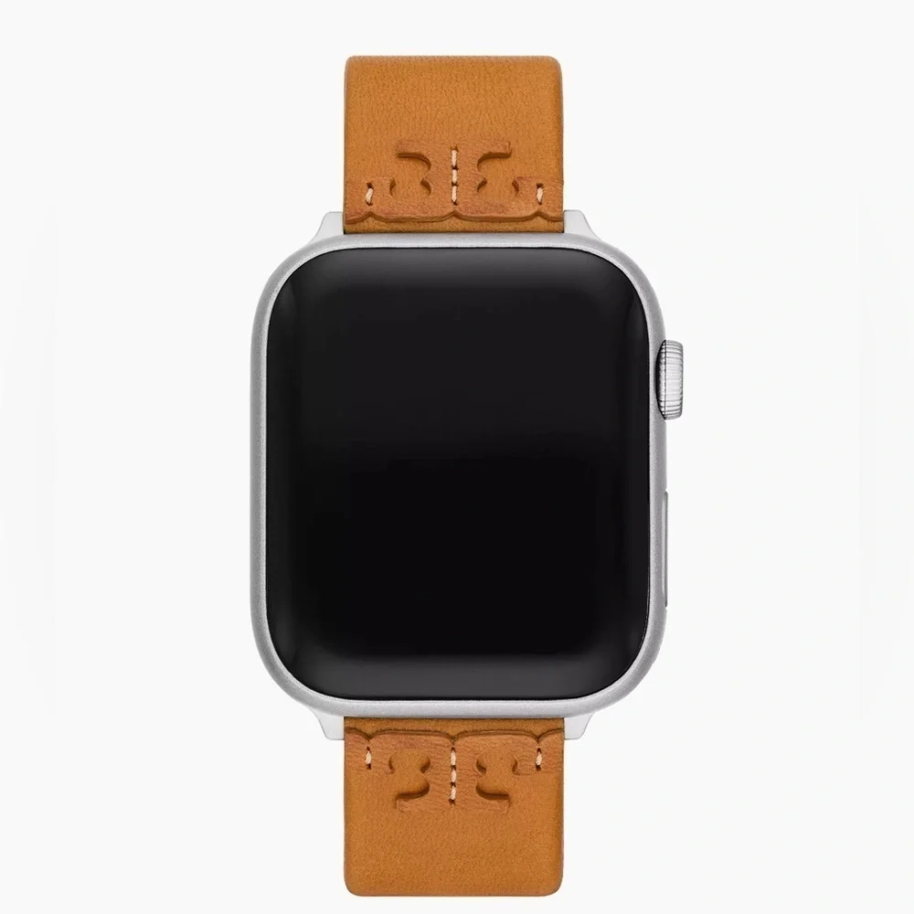 NWT! New! Tory Burch Apple Watch Band 38-45mm -Mcgraw Leather -Tan